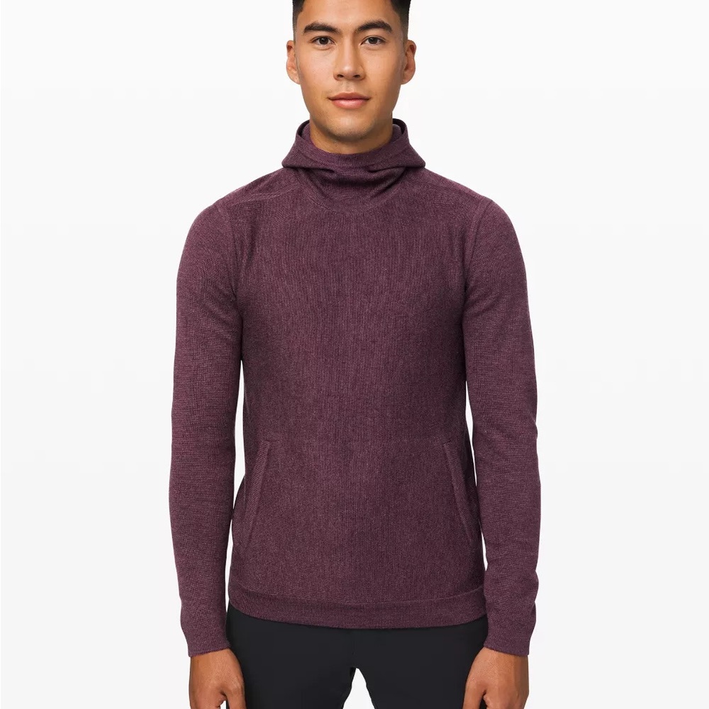 Lululemon  100% Merino wool alpine air hoodie Men's Plum Sweater XL